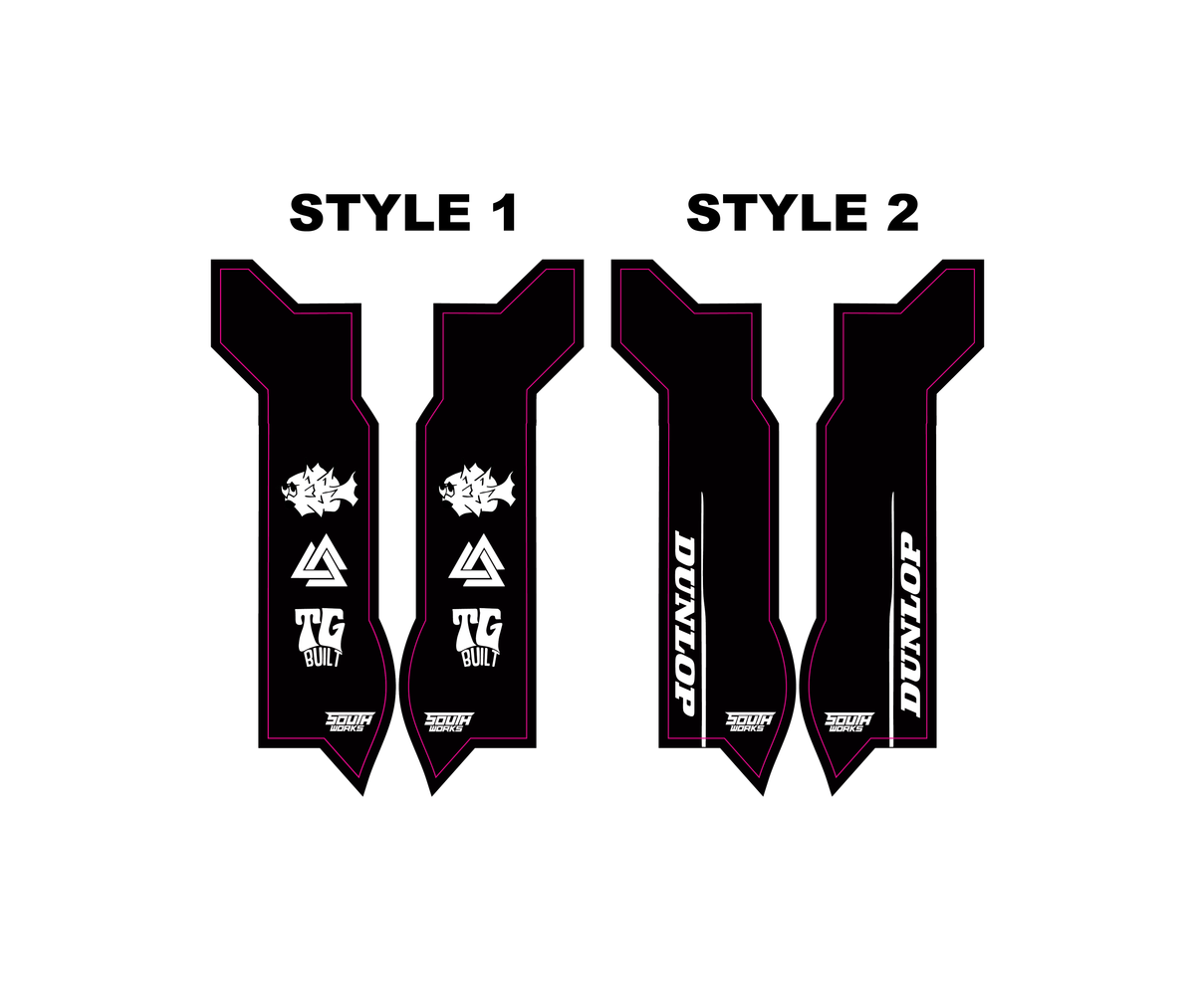 PRE-DESIGNED E-RIDE PRO S/SS FORK GUARD DECALS