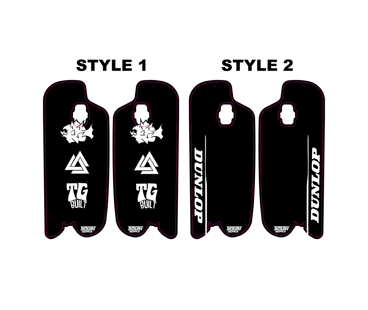 PRE-DESIGNED FASTACE FORK GUARD DECALS