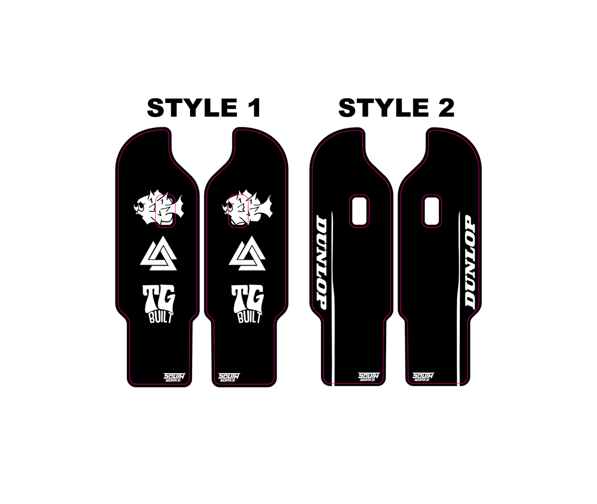 PRE-DESIGNED TALARIA DNM FORK GUARD DECALS